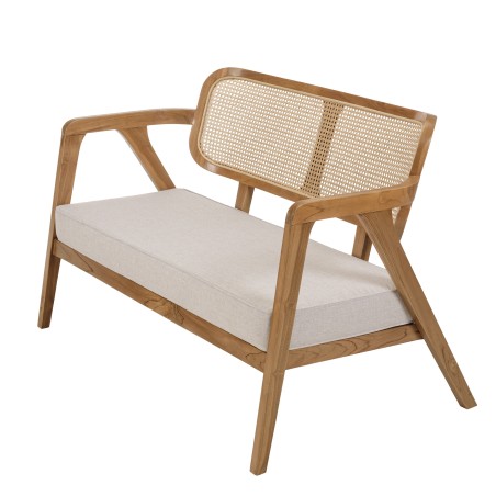 WILL - FLORES Set: 2-Seater Sofa, 2 Armchairs, 1 Teak Coffee Table