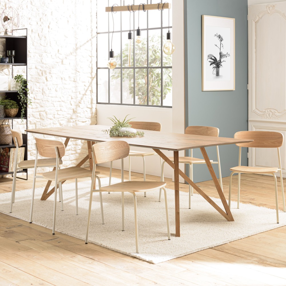Lot de 2 chaises écolier en bois de frêne Lot de 2 chaises écolier en bois de frêne