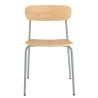 TOM - Set of 2 'schoolboy' Chairs | Ash Wood & Sea Green Steel