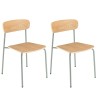 Lot de 2 chaises écolier bois de frêne