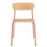 TOM - Set of 2 'Schoolboy' Chairs | Ash Wood & Terracotta Steel