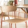 Lot de 2 chaises écolier en bois de frêne et acier terracotta