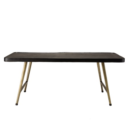 Table basse JOHAN en aluminium noir et doré