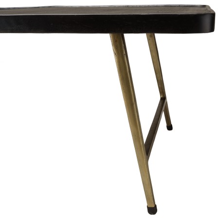 Table basse JOHAN en aluminium noir et doré