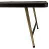 JOHAN Rectangular Coffee Table in Aluminum with Black Top and Gold Legs