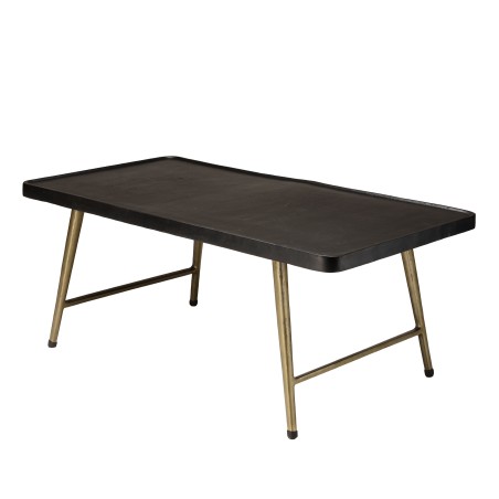 Table basse JOHAN en aluminium noir et doré