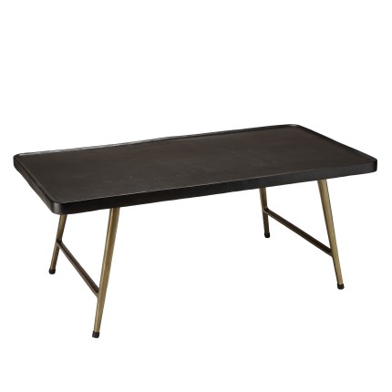 Table basse JOHAN en aluminium noir et doré