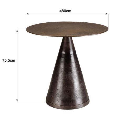 JOHAN Round Table 80cm - Brass-Colored Aluminum
