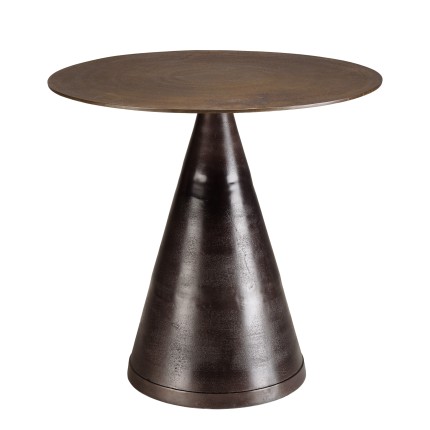 Table ronde JOHAN 80cm alu laiton pied conique