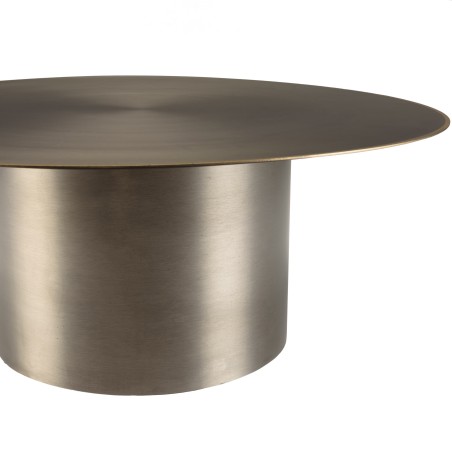 JAMES Round Coffee Table 80x80cm - Black Iron with Gold Trim