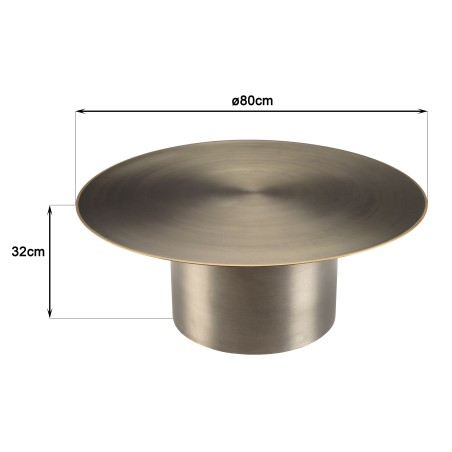 Table basse ronde JAMES en fer noir 80x80cm