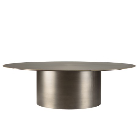Table basse ronde JAMES en fer noir et doré 120x120cm