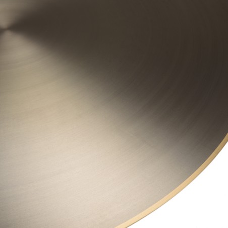 JAMES Round Coffee Table 120x120cm - Black Iron with Gold Trim