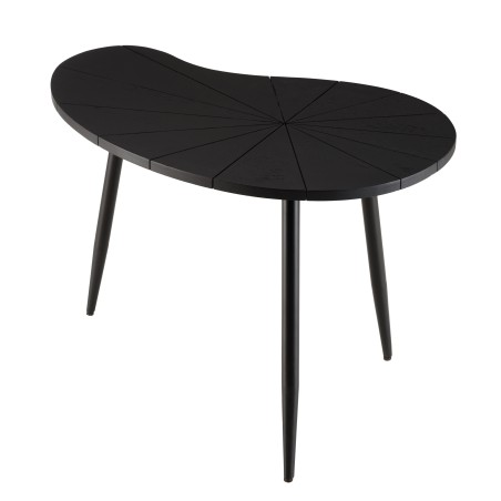 JAMES - Ovoid Side Table with Textured Black Matt Top