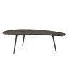 Table basse ovoïde JAMES - plateau texturé noir