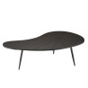 Table basse ovoïde JAMES - plateau texturé noir