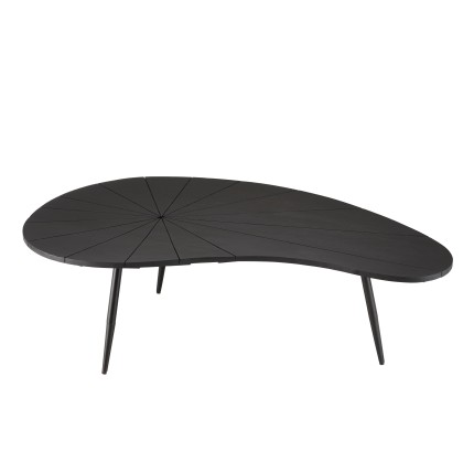 Table basse ovoïde JAMES - plateau texturé noir