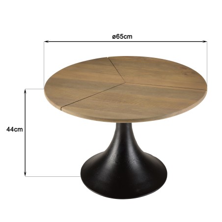 Table d'appoint JAMES en bois de manguier 65x65cm