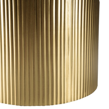 JAMES Round Coffee Table 110x110cm - Black Iron Top and Gold Striped Legs