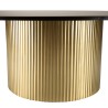 JAMES Round Coffee Table 110x110cm - Black Iron Top and Gold Striped Legs