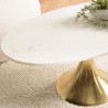 JAMES Coffee Table 100x56cm - Marble Top & Gold Flared Legs