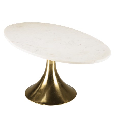 Table basse JAMES en marbre et doré - 100x56cm