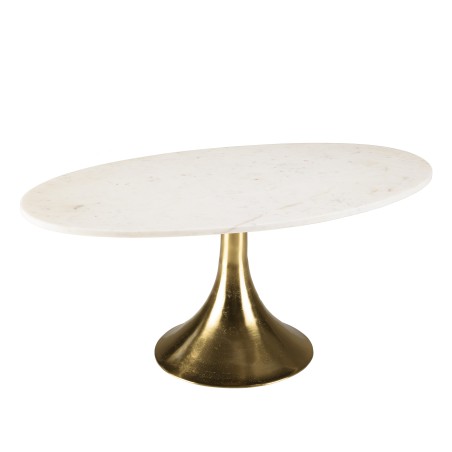 Table basse JAMES en marbre et doré - 100x56cm
