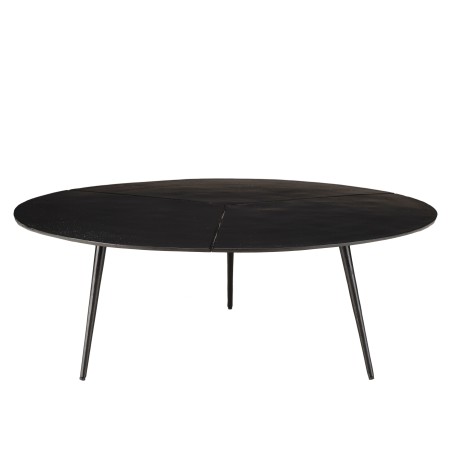 JAMES Round Coffee Table 100x100cm - Matte Black Aluminum