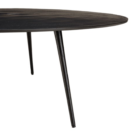 JAMES Round Coffee Table 100x100cm - Matte Black Aluminum