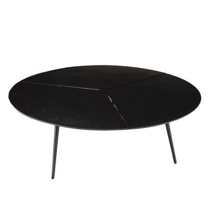 Table basse ronde JAMES en aluminium noir mat 100x100cm