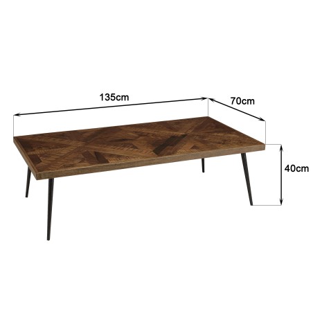 Table basse rectangulaire KIARA en bois recyclé