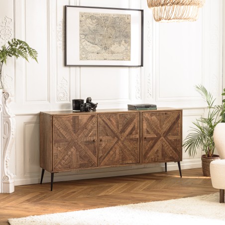 Buffet KIARA - Bois recyclé 3 portes