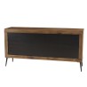 KIARA Sideboard 3 Doors Recycled Wood Symmetrical Shapes Metal Legs