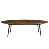 KIARA Oval Coffee Table 135x70cm - Chevron Top | Elegant Living Room Furniture