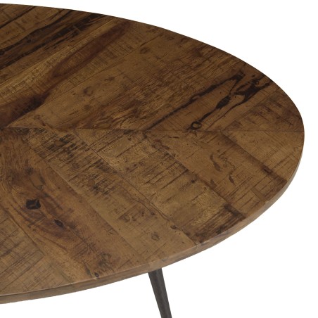 KIARA Oval Coffee Table 135x70cm - Chevron Top | Elegant Living Room Furniture