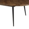 Table basse ovale KIARA 135x70cm plateau chevrons
