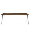 Table à manger KIARA rect. 220x100cm bois de teck et acier