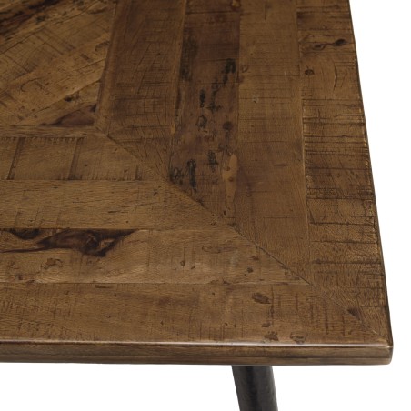Table à manger KIARA rect. 220x100cm bois de teck et acier