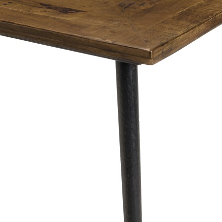 Table à manger KIARA rect. 220x100cm bois de teck et acier