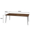 Table à manger KIARA rect. 220x100cm bois de teck et acier