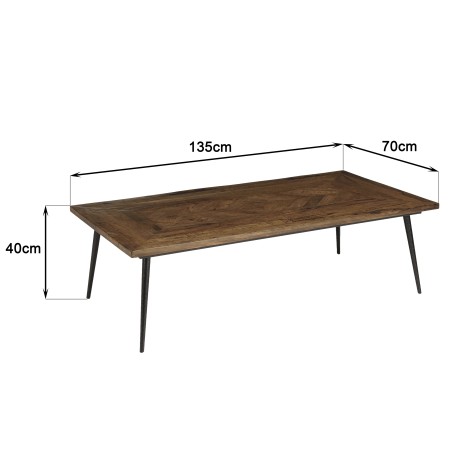 Table basse KIARA - Formes géométriques en bois recyclé