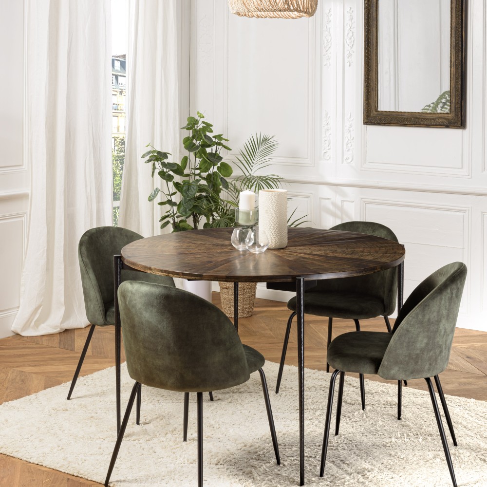 KIARA Round Dining Table 120x120cm Recycled Wood KIARA Round Dining Table 120x120cm Recycled Wood