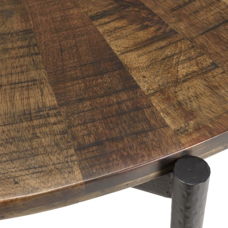 Table à manger ronde KIARA en bois recyclé 120x120cm