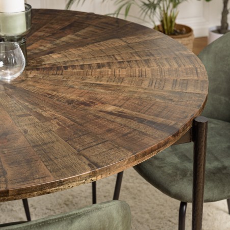 Table à manger ronde KIARA en bois recyclé 120x120cm