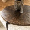 KIARA Round Coffee Table 80x80cm Recycled Wood with Metal Legs