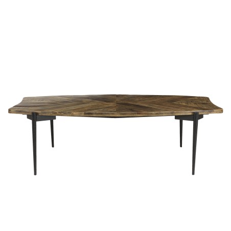Table basse KIARA bords concaves en bois recyclé