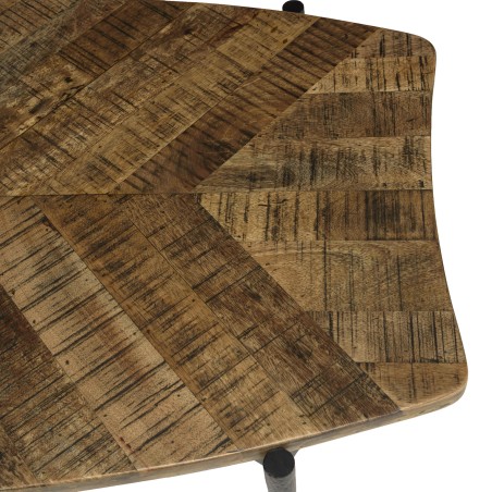 KIARA Coffee Table with Concave Edges 135x75cm Recycled Wood
