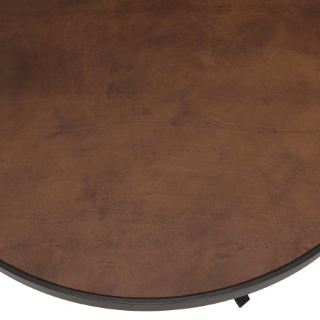 BASILE Dining Table 120x120 Rust Colour with Stone Effect