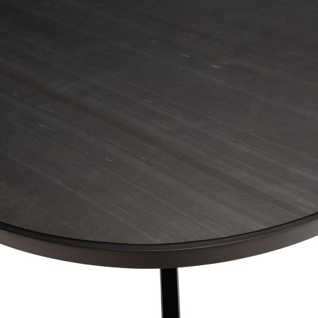 Table à manger BASILE 120x120cm noir effet pierre