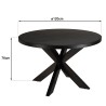 Table à manger BASILE 120x120cm noir effet pierre